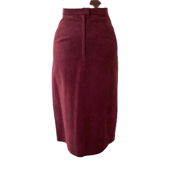 Vintage Burgundy Ultrasuede Skirt Suit - Picture 9 of 13